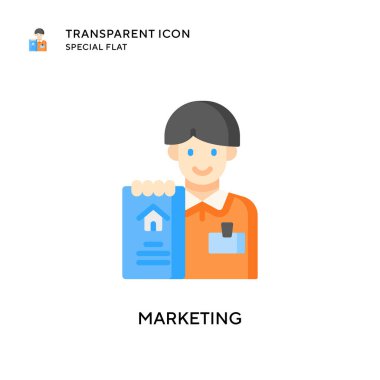 Pazarlama vektör simgesi. Düz çizim. EPS 10 vektörü.