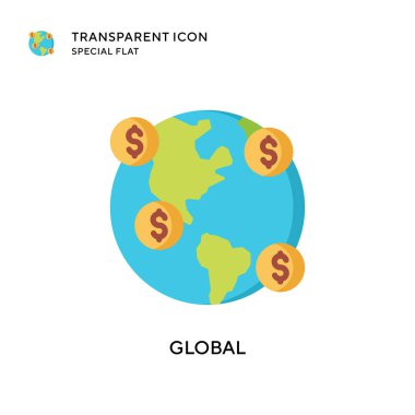 Küresel vektör simgesi. Düz çizim. EPS 10 vektörü.