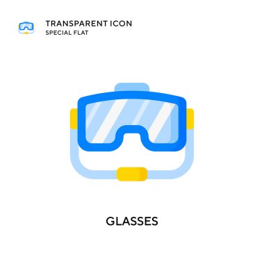 Gözlük vektör simgesi. Düz çizim. EPS 10 vektörü.