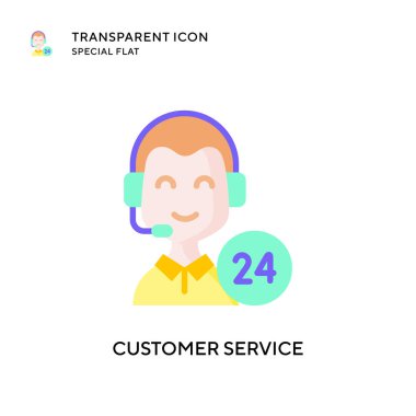 Müşteri hizmeti vektör simgesi. Düz çizim. EPS 10 vektörü.