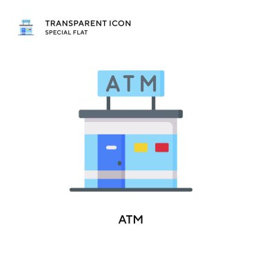 ATM vektör simgesi. Düz çizim. EPS 10 vektörü.