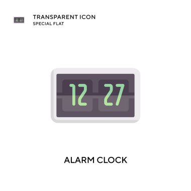 Alarm saat vektör simgesi. Düz çizim. EPS 10 vektörü.