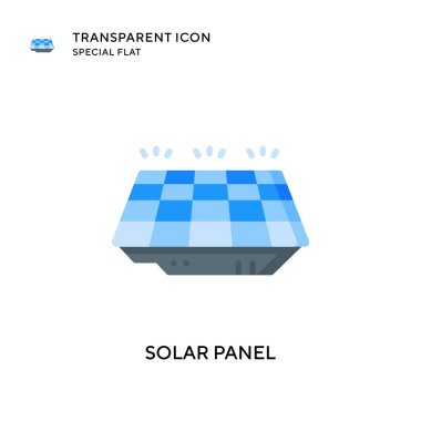 Güneş paneli vektör simgesi. Düz çizim. EPS 10 vektörü.
