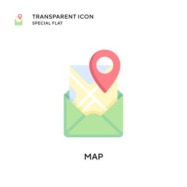 Harita vektör simgesi. Düz çizim. EPS 10 vektörü.