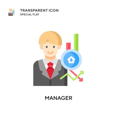 Yönetici vektör simgesi. Düz çizim. EPS 10 vektörü.