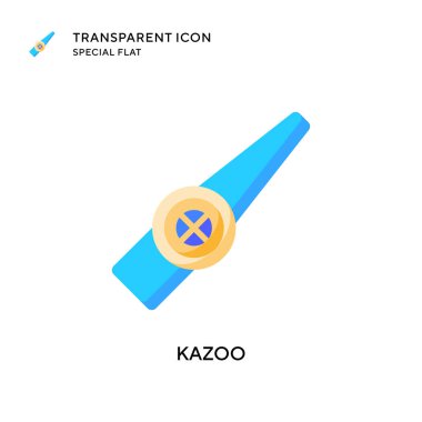 Kazoo vektör simgesi. Düz çizim. EPS 10 vektörü.