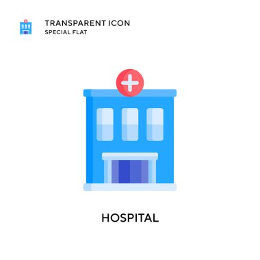 Hastane vektör ikonu. Düz çizim. EPS 10 vektörü.