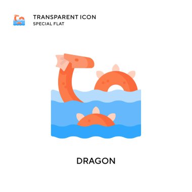 Ejderha vektör simgesi. Düz çizim. EPS 10 vektörü.