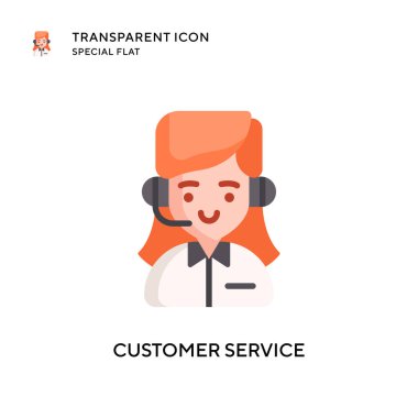 Müşteri hizmeti vektör simgesi. Düz çizim. EPS 10 vektörü.
