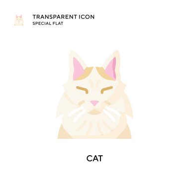 Kedi vektör simgesi. Düz çizim. EPS 10 vektörü.