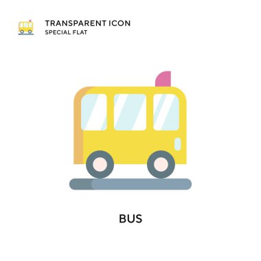 Otobüs vektör simgesi. Düz çizim. EPS 10 vektörü.