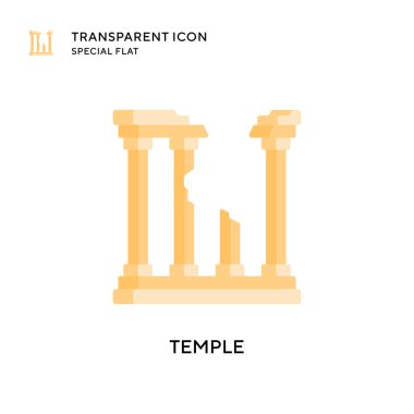 Tapınak vektör simgesi. Düz çizim. EPS 10 vektörü.