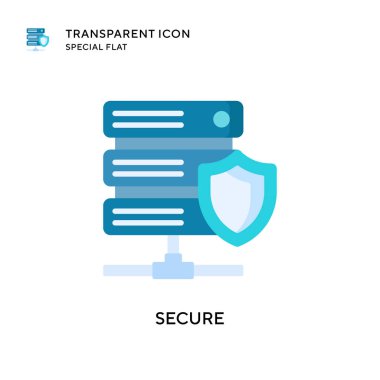 Güvenli vektör simgesi. Düz çizim. EPS 10 vektörü.