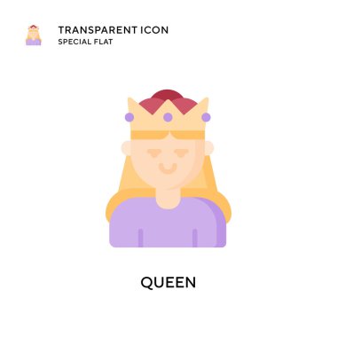 Kraliçe vektör simgesi. Düz çizim. EPS 10 vektörü.