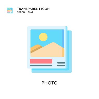 Fotoğraf vektör simgesi. Düz çizim. EPS 10 vektörü.