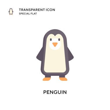 Penguen vektör simgesi. Düz çizim. EPS 10 vektörü.