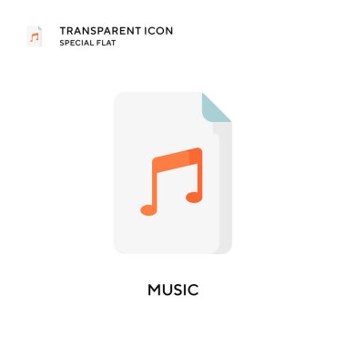 Müzik vektörü simgesi. Düz çizim. EPS 10 vektörü.