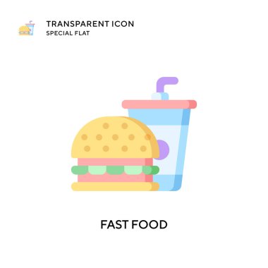 Fast food vektör simgesi. Düz çizim. EPS 10 vektörü.