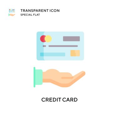 Kredi kartı vektör simgesi. Düz çizim. EPS 10 vektörü.