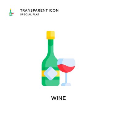 Şarap vektör simgesi. Düz çizim. EPS 10 vektörü.