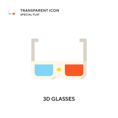 3D gözlük vektör simgesi. Düz çizim. EPS 10 vektörü.