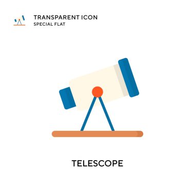 Teleskop vektör simgesi. Düz çizim. EPS 10 vektörü.