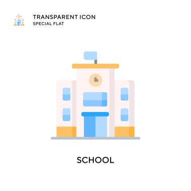 Okul vektör simgesi. Düz çizim. EPS 10 vektörü.