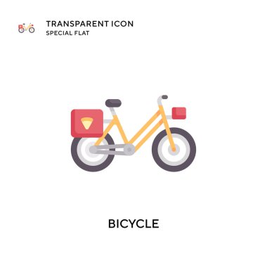 Bisiklet vektör simgesi. Düz çizim. EPS 10 vektörü.