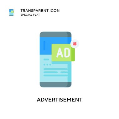 Reklam vektörü simgesi. Düz çizim. EPS 10 vektörü.