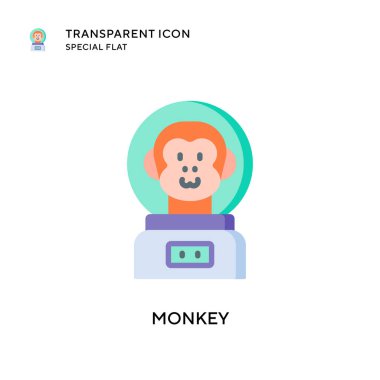 Maymun vektör simgesi. Düz çizim. EPS 10 vektörü.