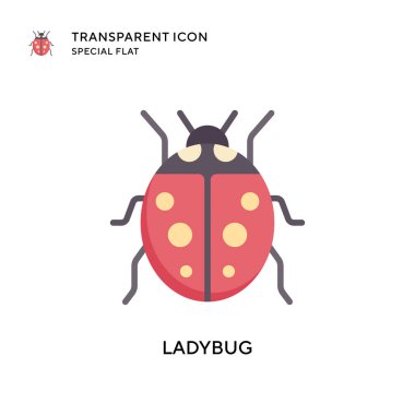 Uğur böceği vektör simgesi. Düz çizim. EPS 10 vektörü.