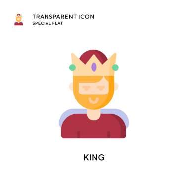 Kral vektör simgesi. Düz çizim. EPS 10 vektörü.