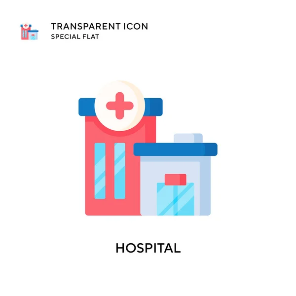 Icono Vectorial Hospital Ilustración Estilo Plano Eps Vector — Archivo Imágenes Vectoriales