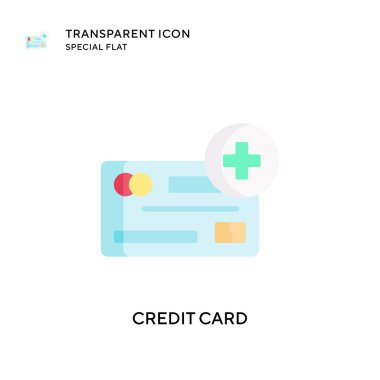 Kredi kartı vektör simgesi. Düz çizim. EPS 10 vektörü.