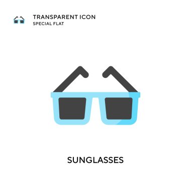Güneş gözlüğü vektör simgesi. Düz çizim. EPS 10 vektörü.