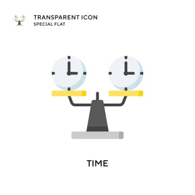 Zaman vektör simgesi. Düz çizim. EPS 10 vektörü.