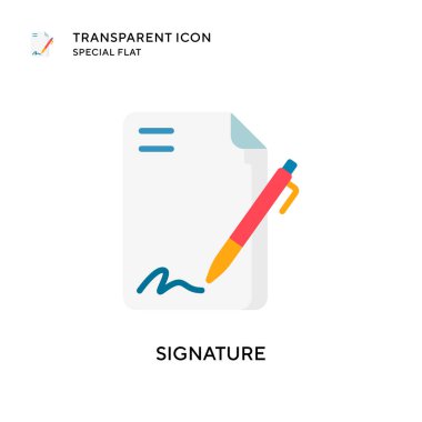 İmza vektör simgesi. Düz çizim. EPS 10 vektörü.