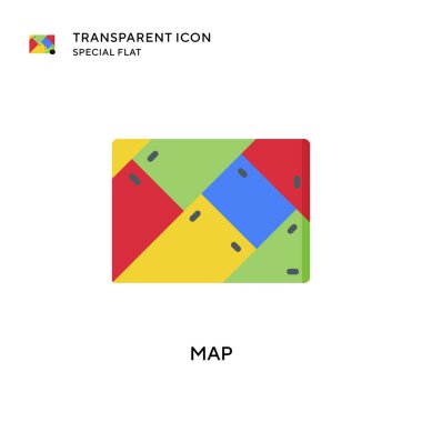 Harita vektör simgesi. Düz çizim. EPS 10 vektörü.