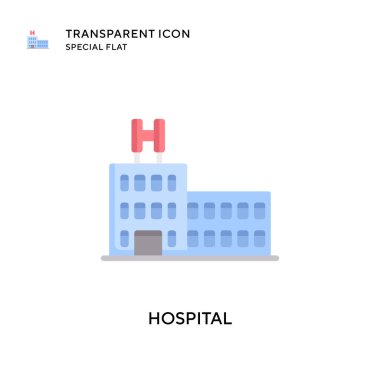 Hastane vektör ikonu. Düz çizim. EPS 10 vektörü.