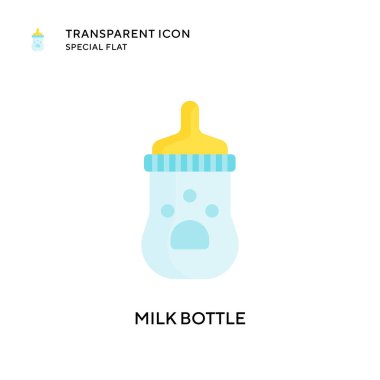 Süt şişesi vektör simgesi. Düz çizim. EPS 10 vektörü.