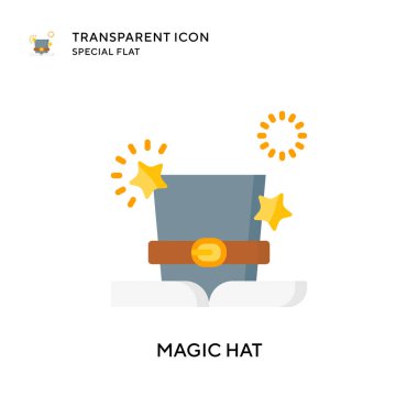 Sihirli şapka vektör simgesi. Düz çizim. EPS 10 vektörü.