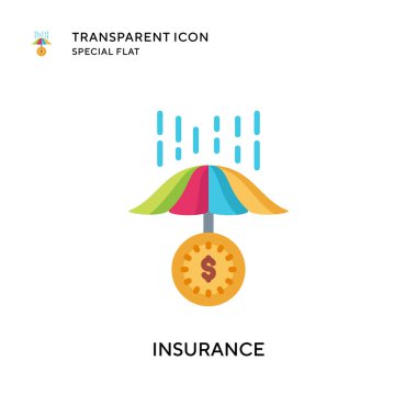 Sigorta vektör simgesi. Düz çizim. EPS 10 vektörü.