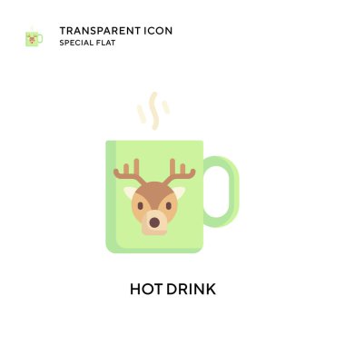 Sıcak içecek vektör simgesi. Düz çizim. EPS 10 vektörü.