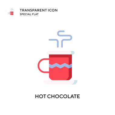 Sıcak çikolata vektör simgesi. Düz çizim. EPS 10 vektörü.