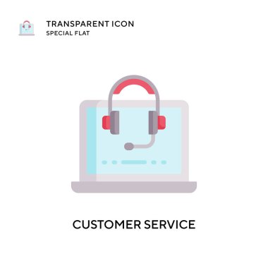 Müşteri hizmeti vektör simgesi. Düz çizim. EPS 10 vektörü.