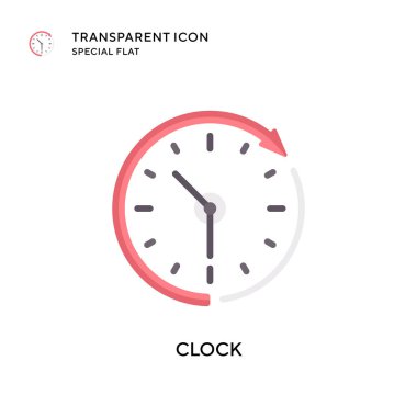 Saat vektör simgesi. Düz çizim. EPS 10 vektörü.