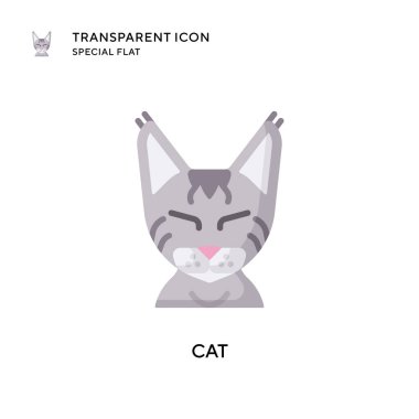 Kedi vektör simgesi. Düz çizim. EPS 10 vektörü.