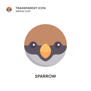 Sparrow vektör simgesi. Düz çizim. EPS 10 vektörü.