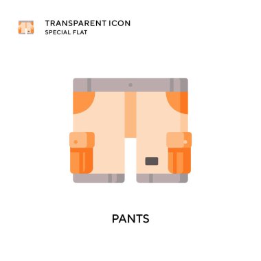 Pantolon vektör simgesi. Düz çizim. EPS 10 vektörü.