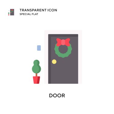 Kapı vektör simgesi. Düz çizim. EPS 10 vektörü.